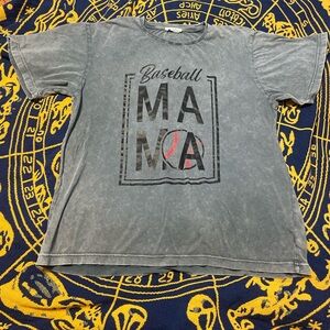 Gray Baseball Mama T-Shirt Size Small